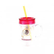 Washington Redskins Gear - Plastic 20OZ Mason Jar Straw Sipper - 12 For $30.00