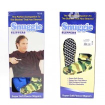 Snuggie Slippers - Blue - Size 8-9 Medium - Skid Resistant - Super Soft Fleece - 6 Pair For $27.00