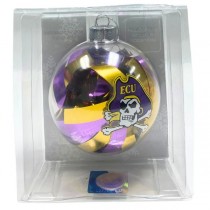 East Carolina Pirates Ornaments - TINSEL Ball Color Style - 6 For $24.00