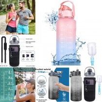 64OZ Water Bottles - Ombre Neoprene Sleeve Series - With Carry Strap - Colors Vary - Motivational - 6 For $36.00