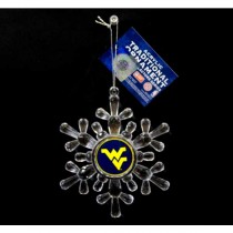 West Virginia Mountaineers Ornaments - Acrylic Snowflake Style - 6 For $18.00